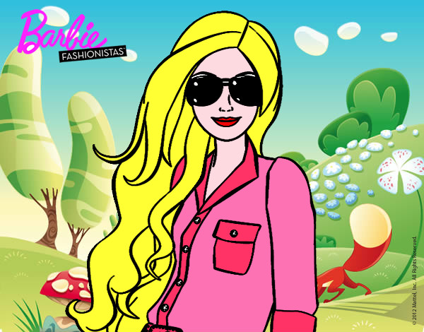 Dibujo Barbie con gafas de sol pintado por nisi