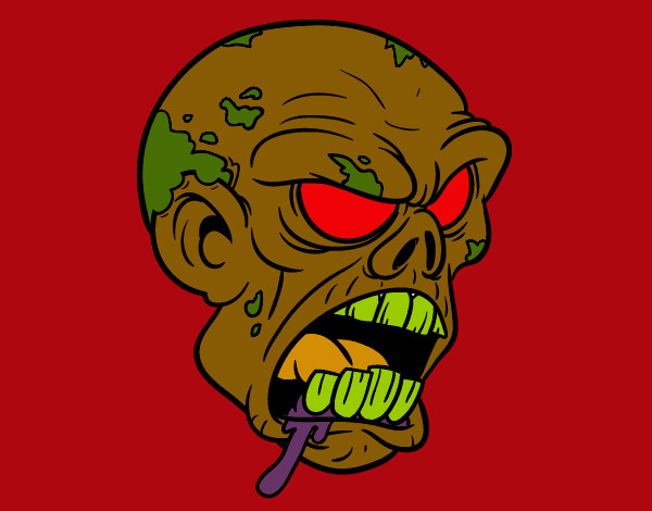 Dibujo Cabeza de zombi pintado por dars