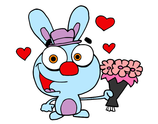 Dibujo Conejo enamorado pintado por b-y_ron