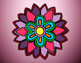 Dibujo Mándala con forma de flor weiss pintado por chica2000