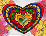 Dibujo Mandala corazón pintado por hernande