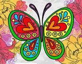 Dibujo Mandala mariposa pintado por hernande