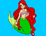 Dibujo Sirenita pintado por lin24