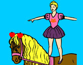 Dibujo Trapecista encima de caballo pintado por Maria49
