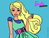 Dibujo Barbie con su vestido con lazo pintado por kika345