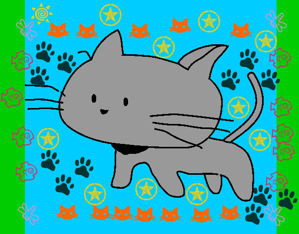 Dibujo Cría de gato pintado por juandiego3