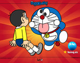 Dibujo Doraemon y Nobita pintado por chica2000