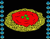 Dibujo Espaguetis con queso pintado por Laiatiana