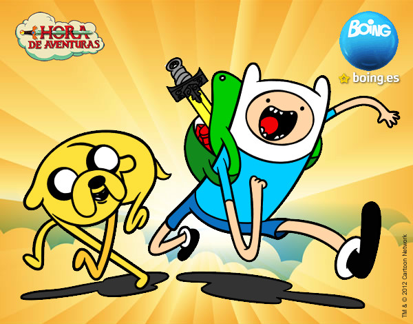 Dibujo Finn y Jake pintado por maryn