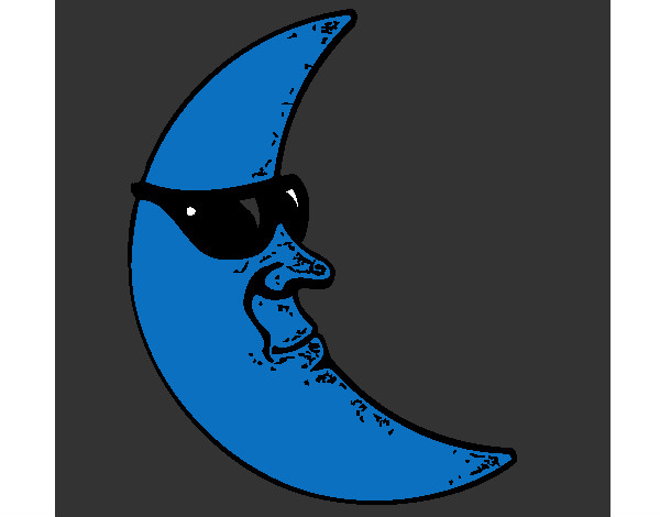 Dibujo Luna con gafas de sol pintado por dafne123