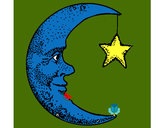 Dibujo Luna y estrella pintado por dafne123