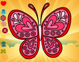Dibujo Mandala mariposa pintado por tellita