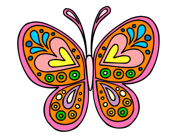 Dibujo Mandala mariposa pintado por tonantzin