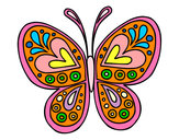 Dibujo Mandala mariposa pintado por tonantzin
