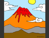Dibujo Monte Fuji pintado por queyla