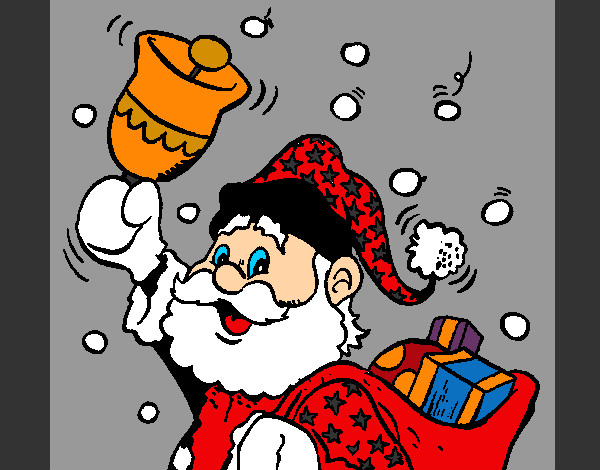 Dibujo Santa Claus y su campana pintado por lorenaag