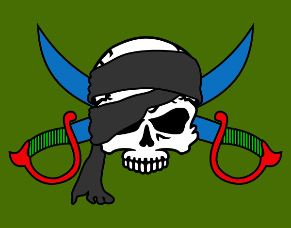 Dibujo Símbolo pirata pintado por dars