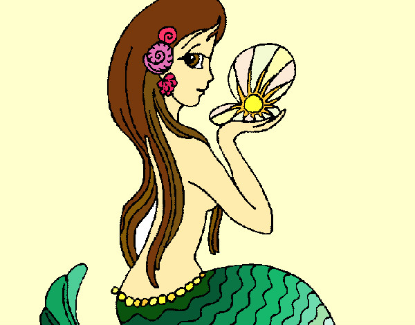 Dibujo Sirena y perla pintado por Sumpall