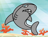 Dibujo Tiburón nadando pintado por johant15