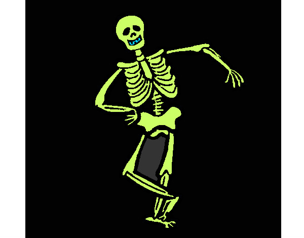 Dibujo Esqueleto contento pintado por fitopaez