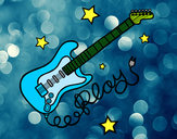 Dibujo Guitarra y estrellas pintado por gabu@13