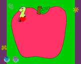 Dibujo Gusano en la fruta pintado por ivanmoren