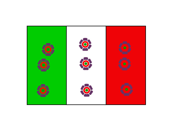 la bandera de mexico con flores