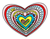 Dibujo Mandala corazón pintado por romero_mag