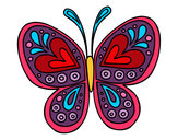 Dibujo Mandala mariposa pintado por alixia