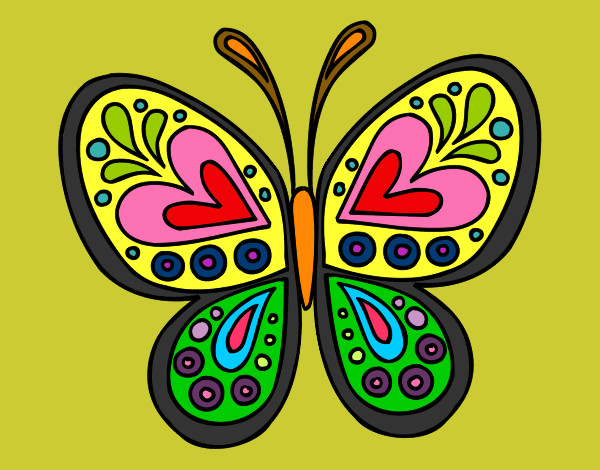 Dibujo Mandala mariposa pintado por milgen