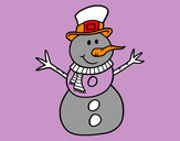 Dibujo Muñeco de nieve con sombrero pintado por EmilyNB