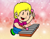 Dibujo Niño con xilófono pintado por minnieguay