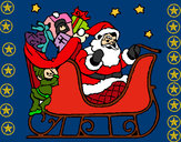 Dibujo Papa Noel en su trineo pintado por karolsofia