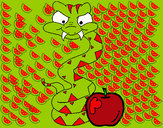 Dibujo Serpiente y manzana pintado por LAURAYANTO
