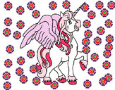 Dibujo Unicornio con alas pintado por guilleloki
