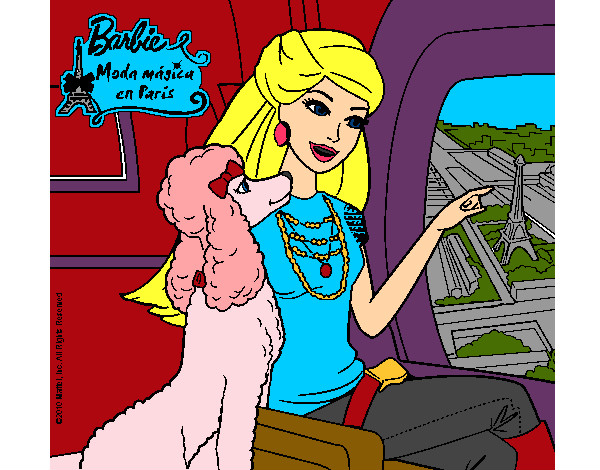 Dibujo Barbie llega a París pintado por luz6981