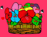 Dibujo Cesta de flores 12 pintado por Estefi01