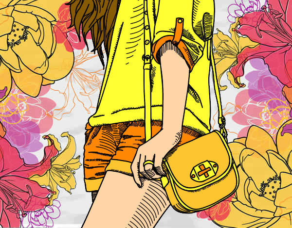 Dibujo Chica con bolso pintado por stefani