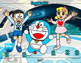 Dibujo Doraemon y amigos pintado por Selenaa