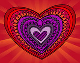 Dibujo Mandala corazón pintado por espejo