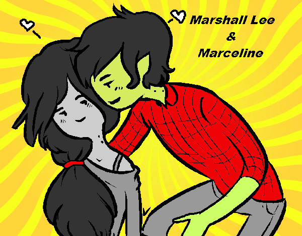 Dibujo Marshall Lee y Marceline pintado por arcoirisyl