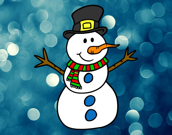 Dibujo Muñeco de nieve con sombrero pintado por Annie61107