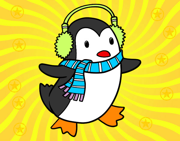 Dibujo Pingüino con bufanda pintado por natajalia