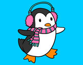 Dibujo Pingüino con bufanda pintado por Nerea2002