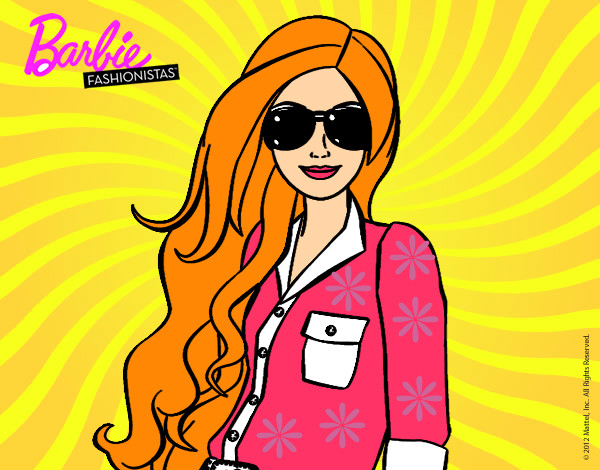 Dibujo Barbie con gafas de sol pintado por katius