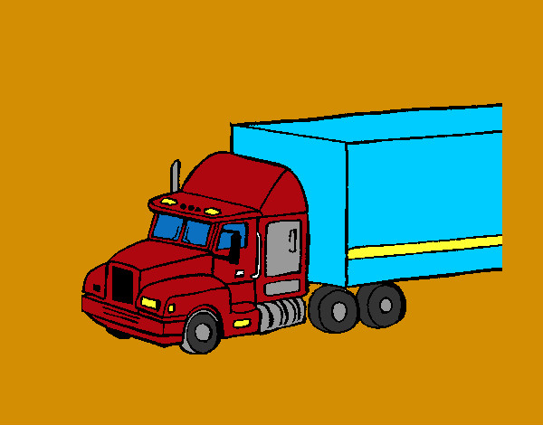Dibujo Camión tráiler pintado por enric05
