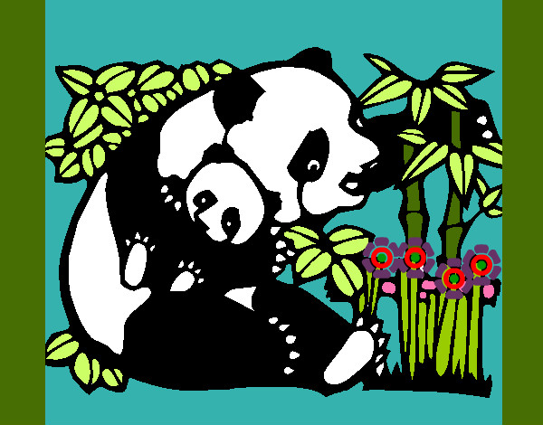 Dibujo Mama panda pintado por aletxa