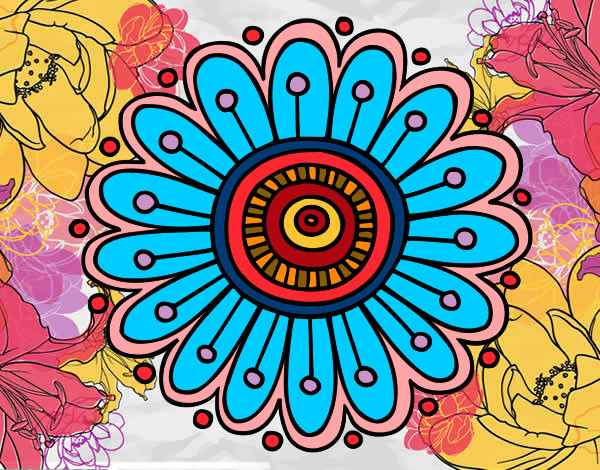 Dibujo Mandala margarita pintado por eelii