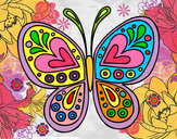 Dibujo Mandala mariposa pintado por kiare