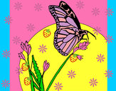 Dibujo Mariposa en una rama pintado por alexamuno